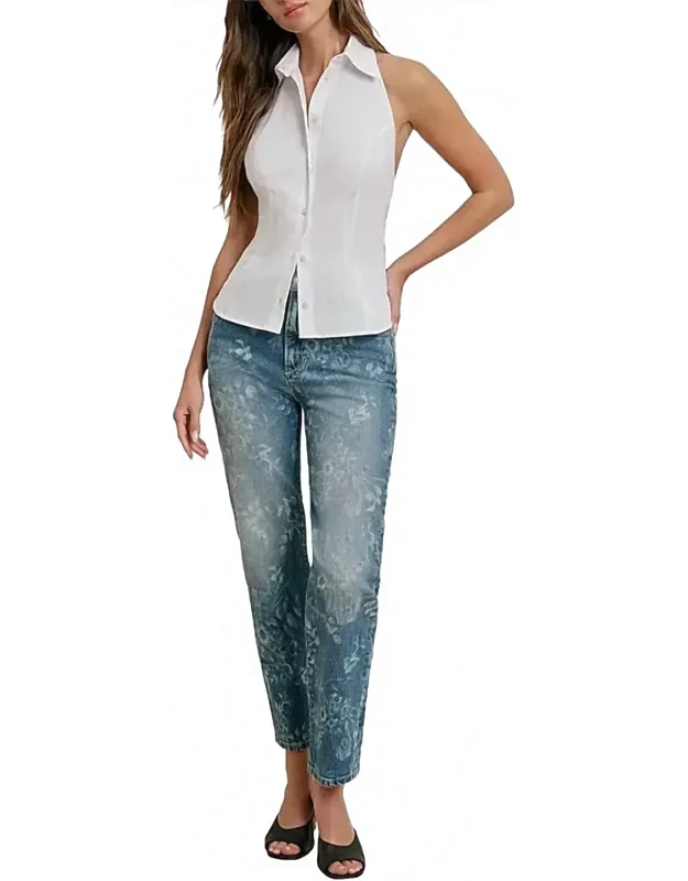 _valentina Super High Rise Straight Jeans - Ankle-length, Solid Pattern_