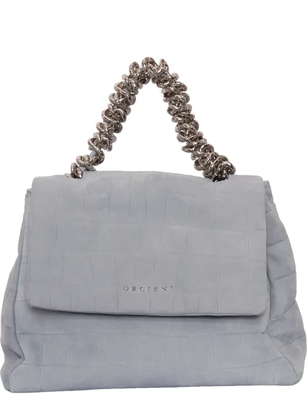 Textured Crocodile Embossed Handbag