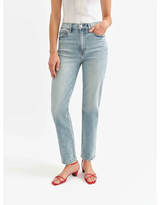 Smarty Pants High Rise Slim Straight Jeans - Comfortable Stretchy Fabric, Zip Closure