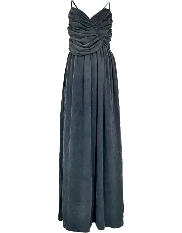 V-neck Gathered Maxi Dress