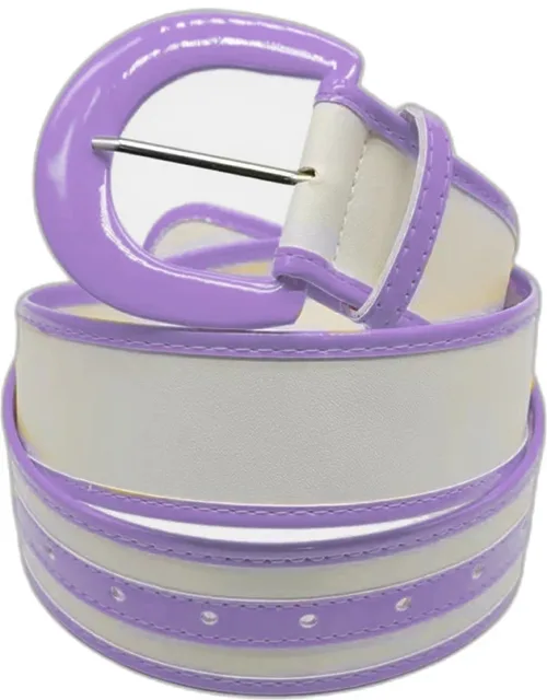 Solid Color Trimmed Faux Leather Belt
