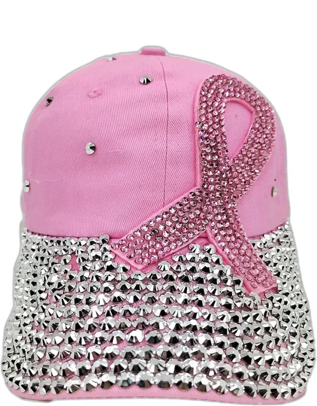 Bling Pink Ribbon Baseball Cap