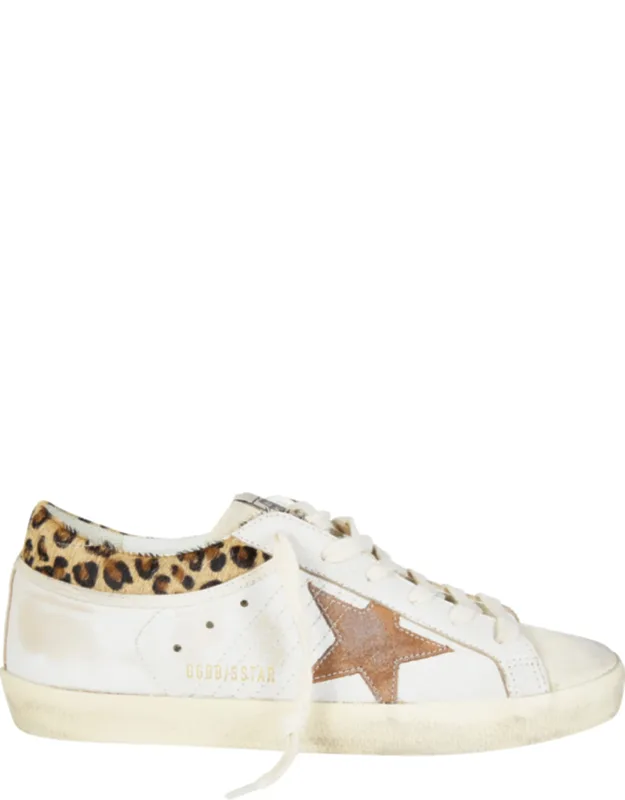 Leather Leopard Collar Sneakers
