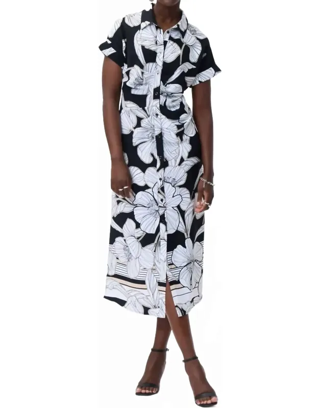 Floral Print Button Down Dress