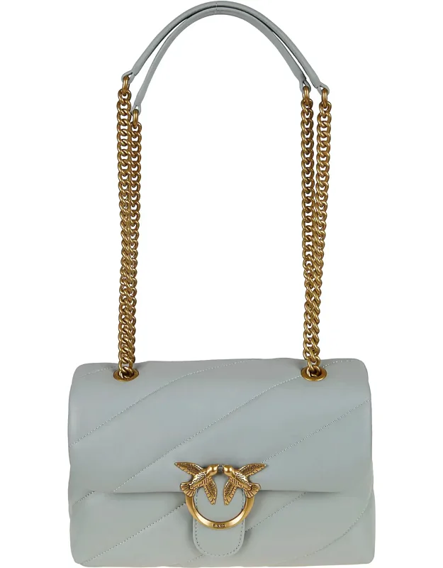Quilted Shoulder Bag With Logo Buckle