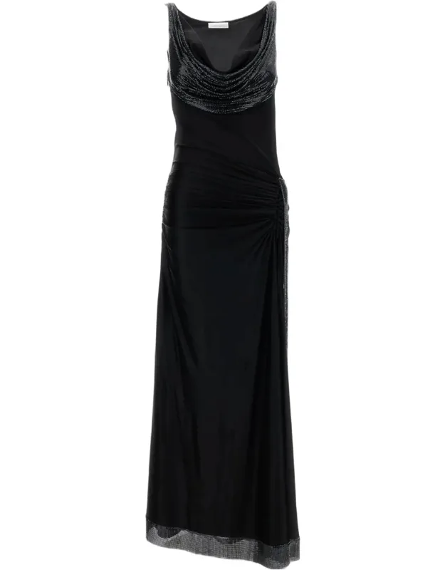 Fluid Jersey Maxi Dress With Cowl Neckline And Sequin Detail