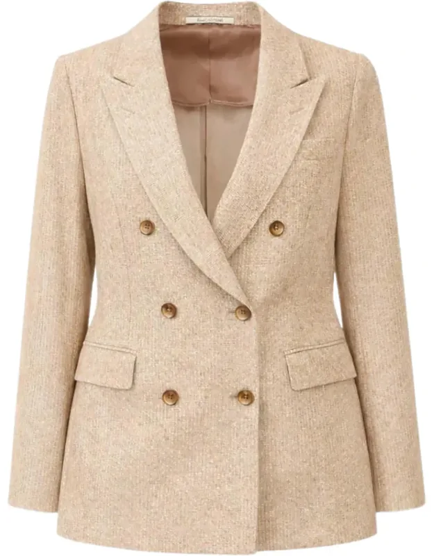 Double Breasted Peak Lapel Blazer