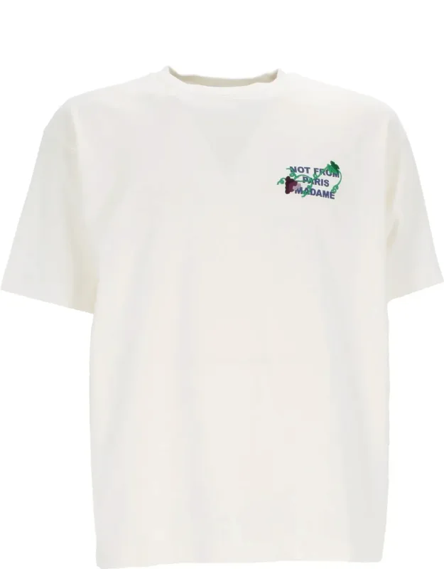 Vine Embroidered Slogan T-shirt