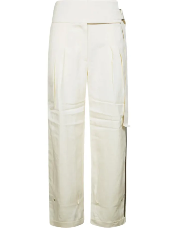 Cropped High Waist Outer Stripe Pants