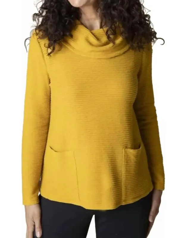 Ripple Effect Pocket Cowl Top