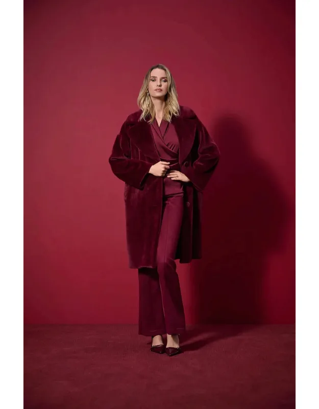 Faux Fur Straight Coat