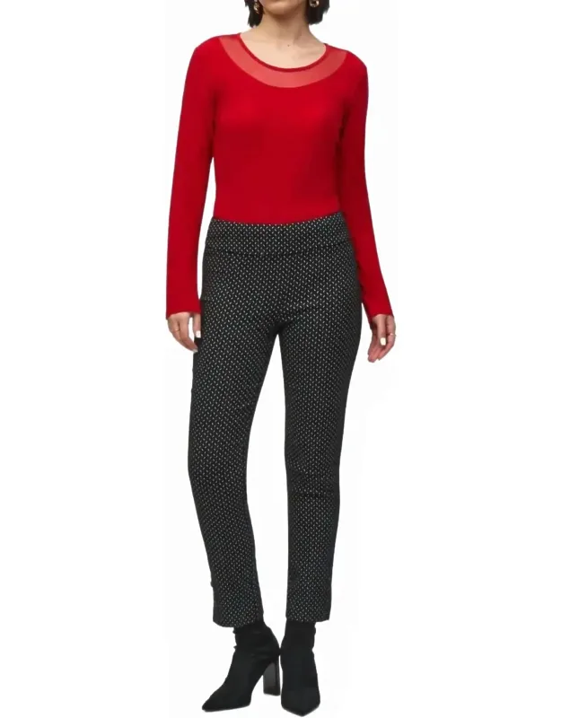 Long Sleeve Mesh Neck Top
