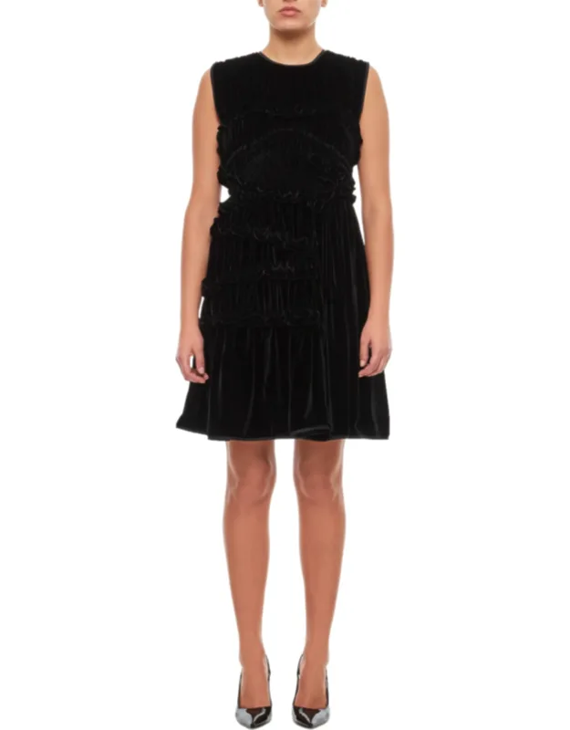 Ruffled Velvet Dress
