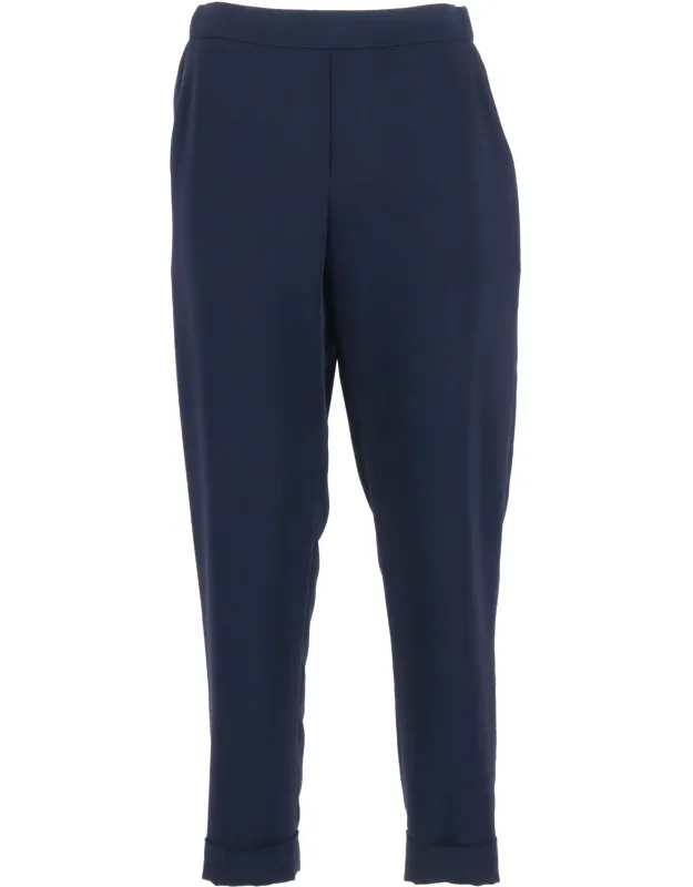 Tailored Cropped Matte Straight-leg Pants