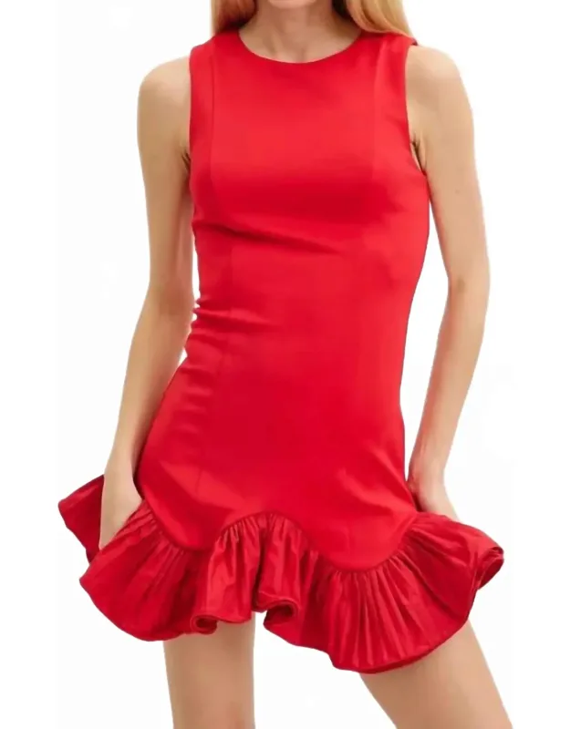 Flutter Ruffle Hem Mini Dress