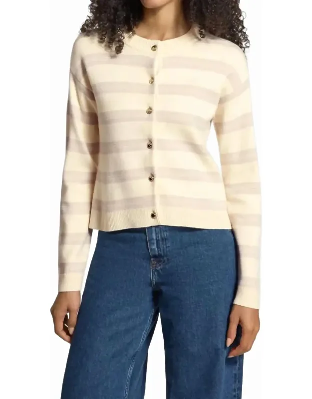 Stripe Button Cardigan