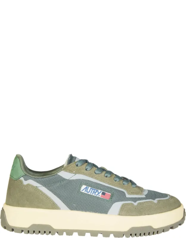 Mesh Suede Panel Sneakers