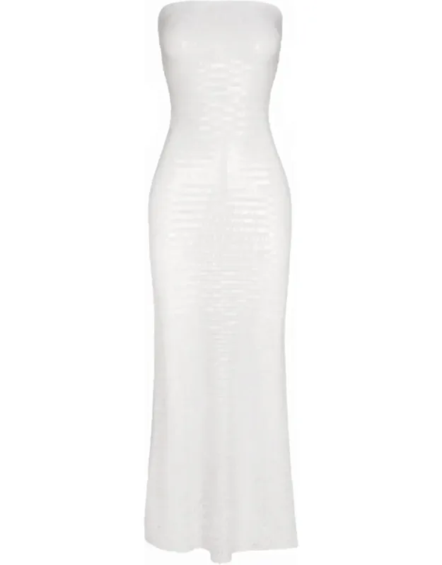 Sculpty Strapless Sequin Dress
