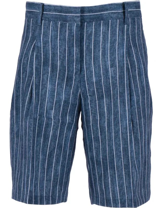 Tailored Cropped Pinstripe Shorts