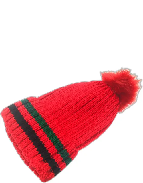 Knit Pom Pom Beanie Hat