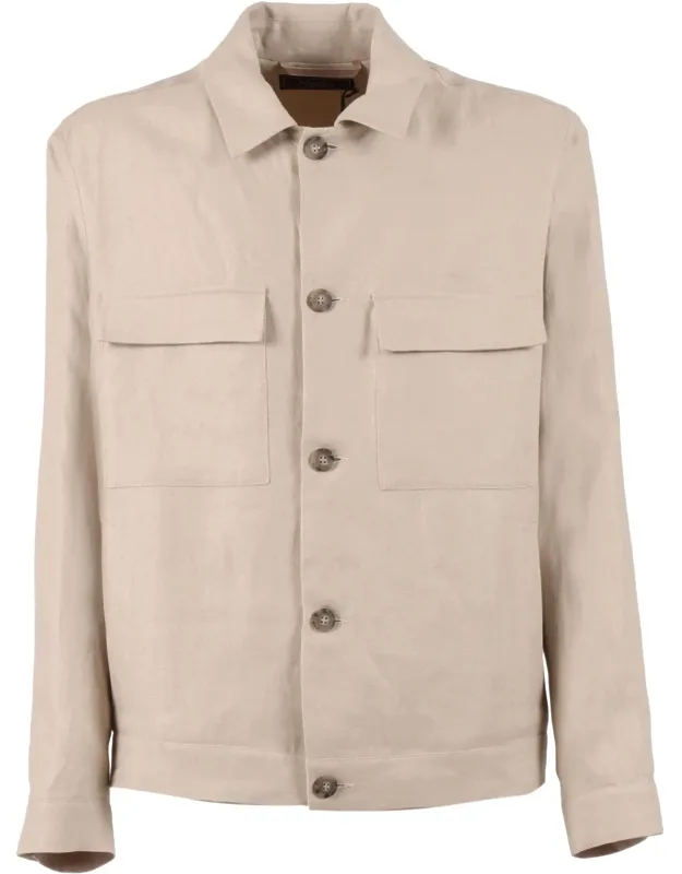 Boxy Linen Button Down Jacket