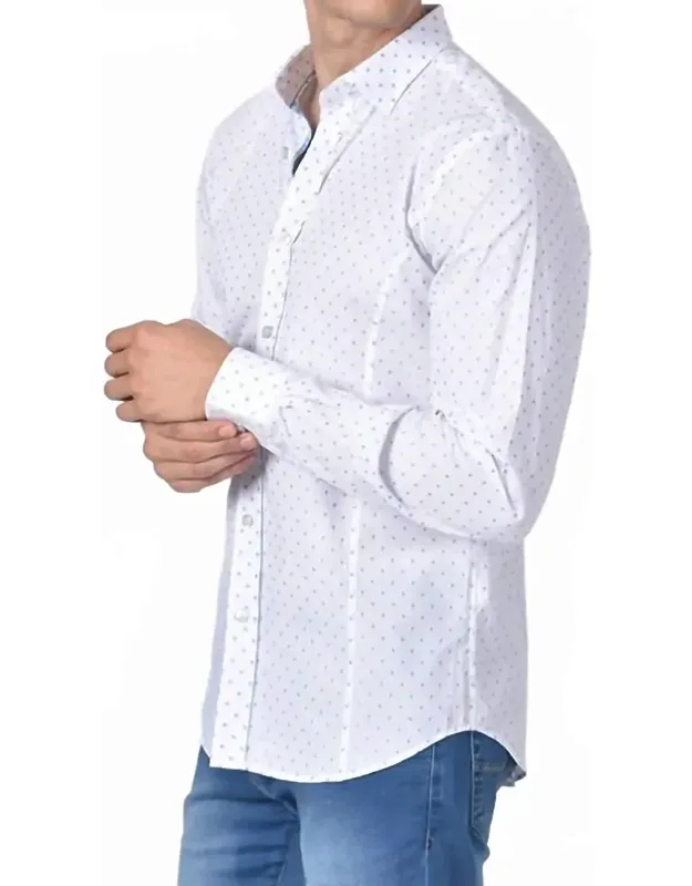 Dot Print Fil Coupé Button Down Shirt