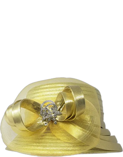 Bow Accented Metallic Dress Hat