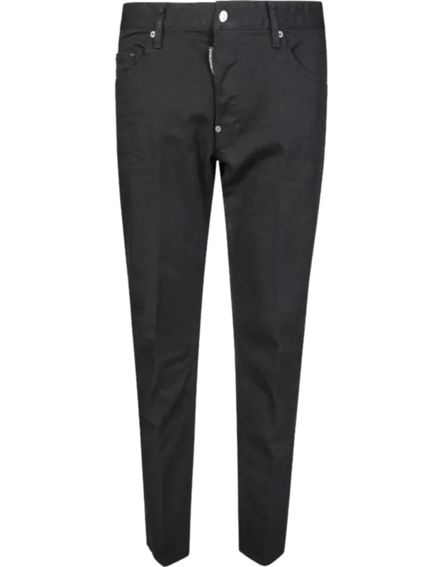 Skater Tapered Leather Patch Jeans