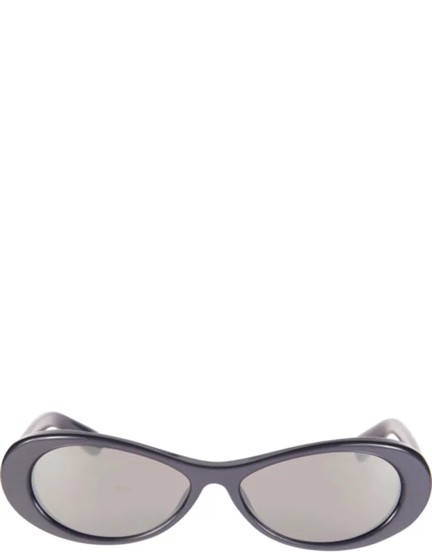 Elongated Oval Glossy Frame Sunglass