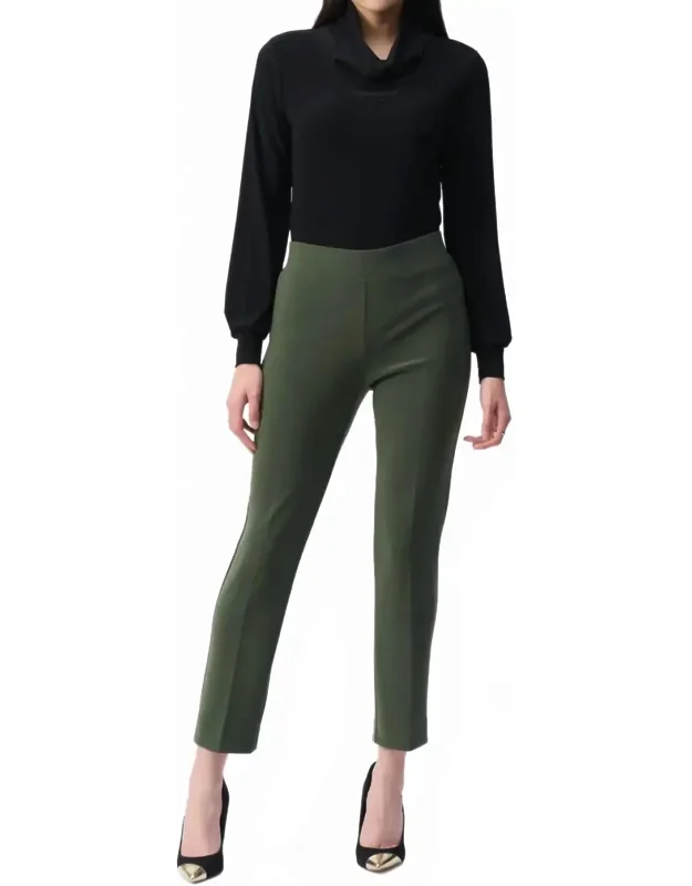 Split Hem Classic Straight Leg Pants