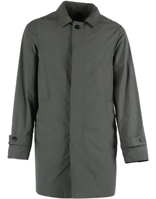 Concealed Button Mid Length Coat