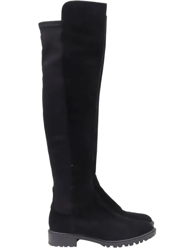 _knee-high Suede Boots With Polished Silhouette And Impeccable Craftsmanship_