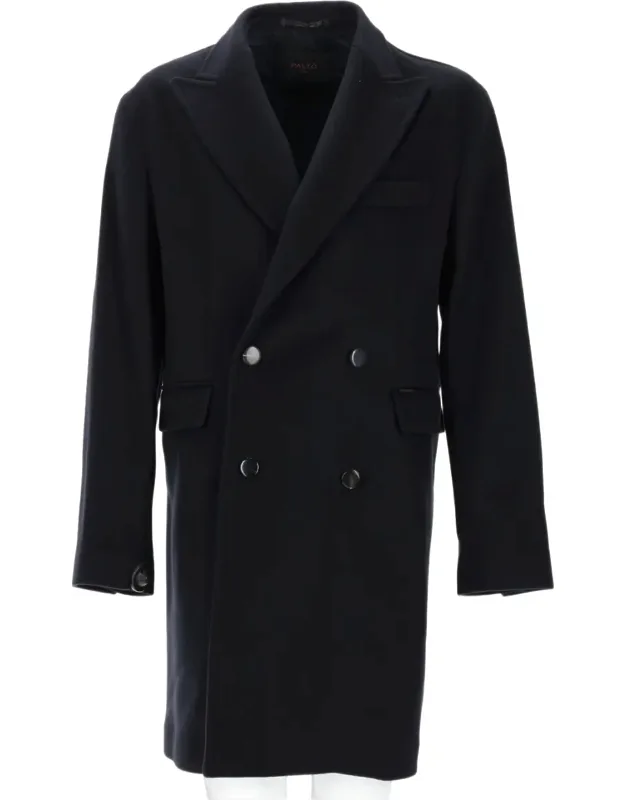 Double-breasted Wool Blend Coat