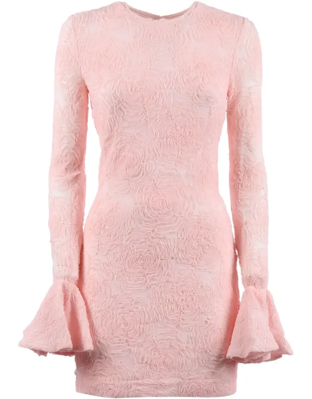 Orchid Ice Flower Mesh Mini Dress