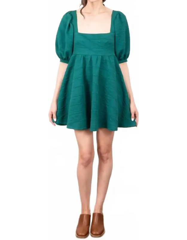 Violet Mini Dress With Squareneck And Short Sleeves
