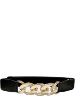 Metal Chain Link Accented Elastic Belt