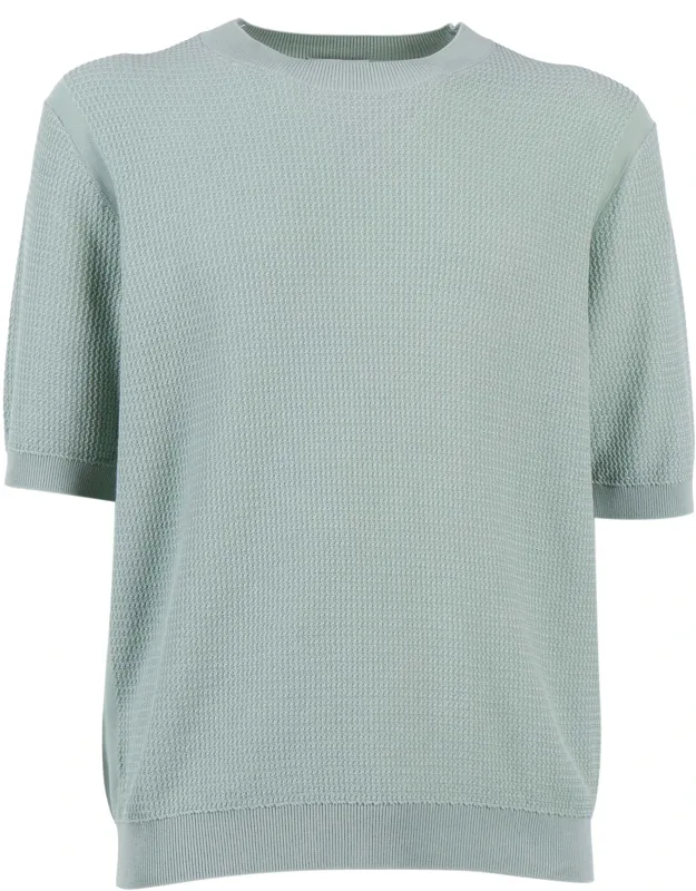 Textured Ribbed Short Sleeve Pullover