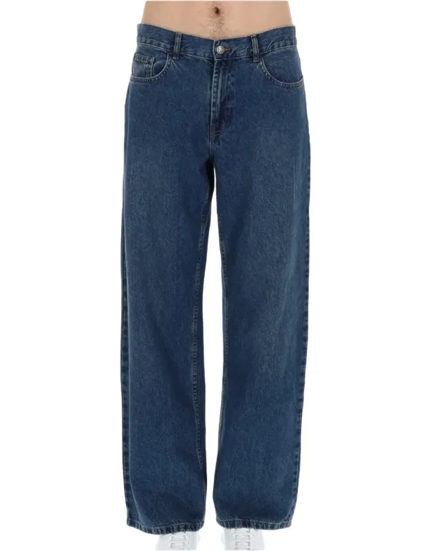 Curved Logo Wide-leg Jeans