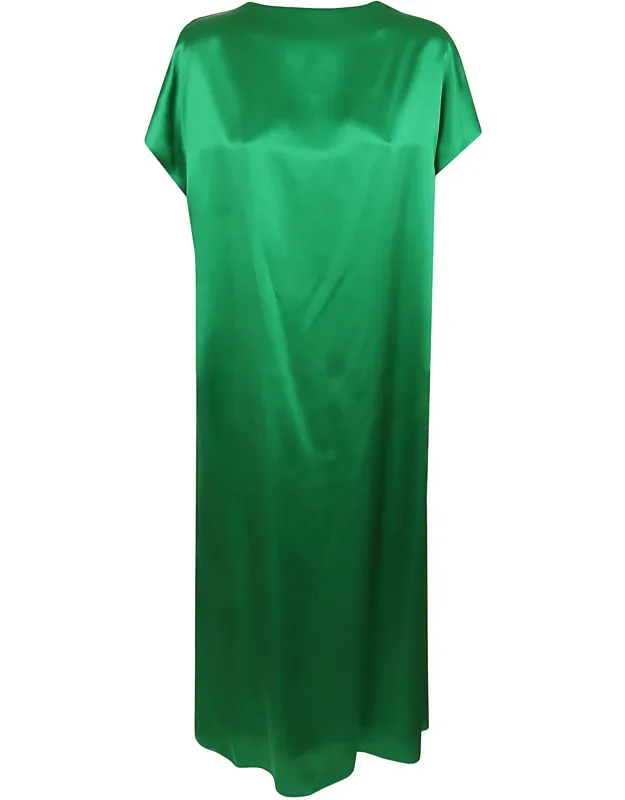 Fluid Mini Dress With V-neck And Dolman Sleeves