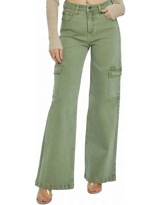 High Rise Wide Leg Cargo Pants