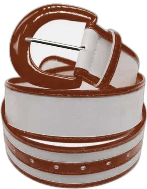 Solid Color Trimmed Faux Leather Belt