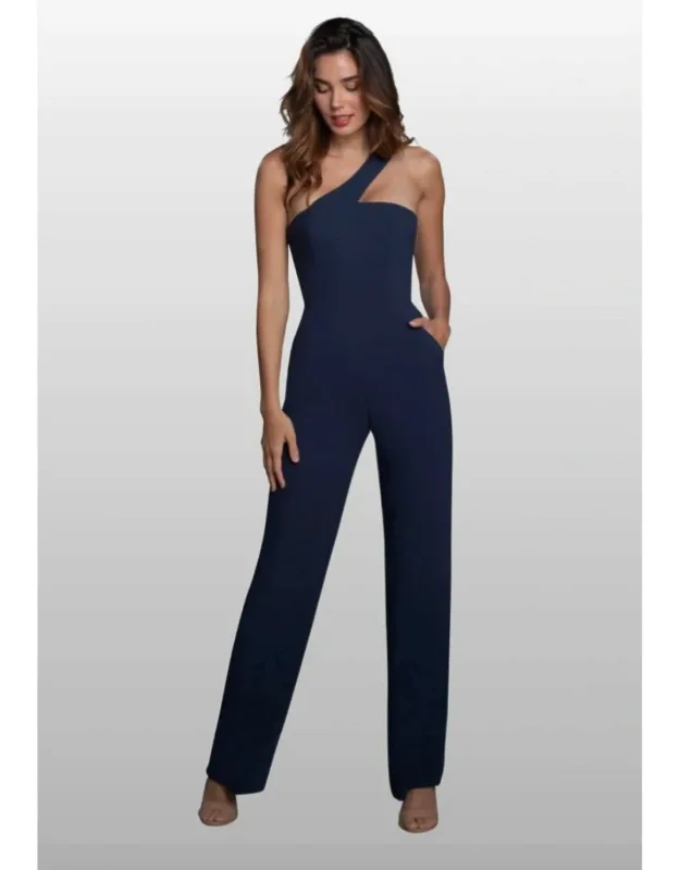 One Shoulder Pocket Jumpsuit