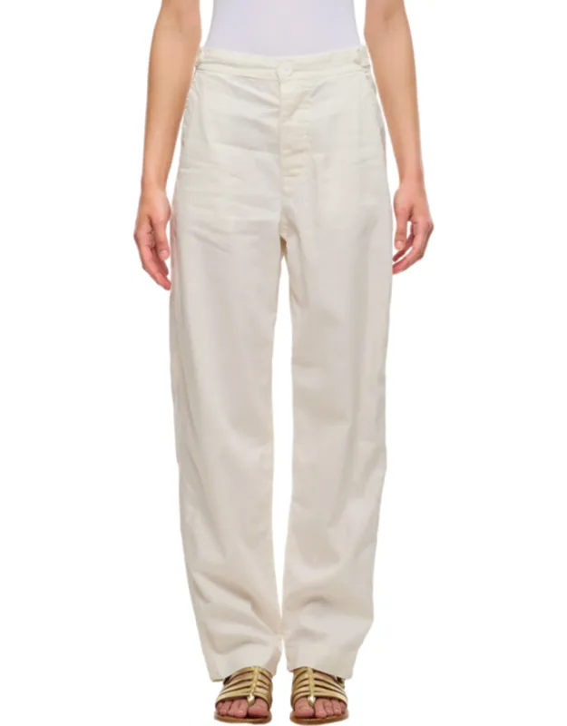 Relaxed Cotton And Linen Pants