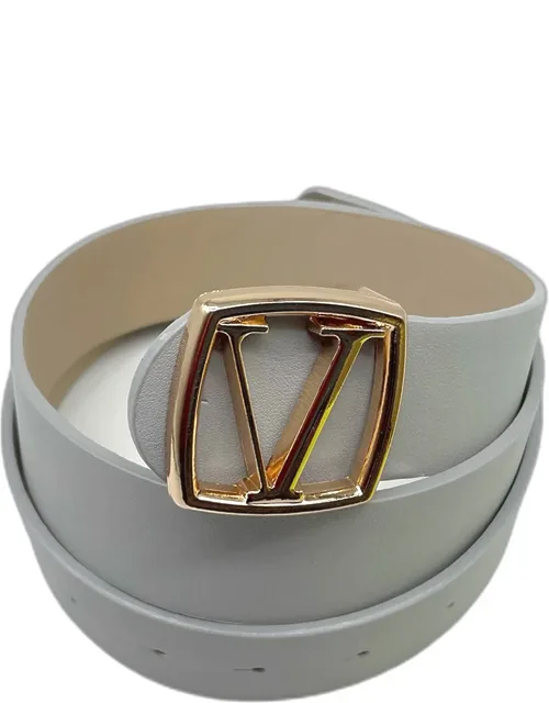 Buckle Accented Faux Leather Belt