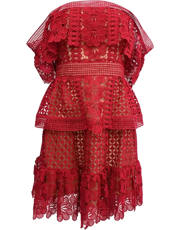 Off The Shoulder Guipure Lace Dress