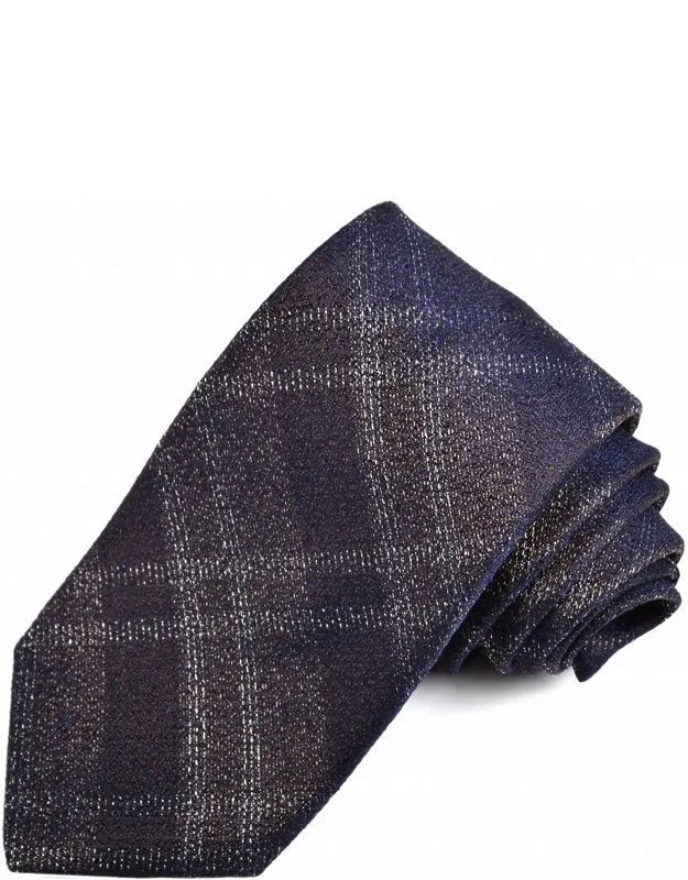Lurex Plaid Silk Jacquard Tie