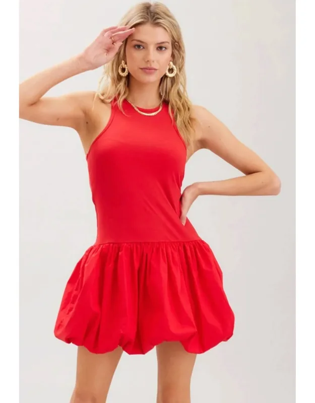 Misty Bubble Hem Mini Dress