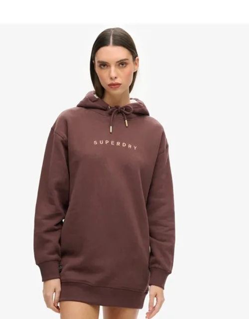 Luxe Metallic Logo Hoodie Dress