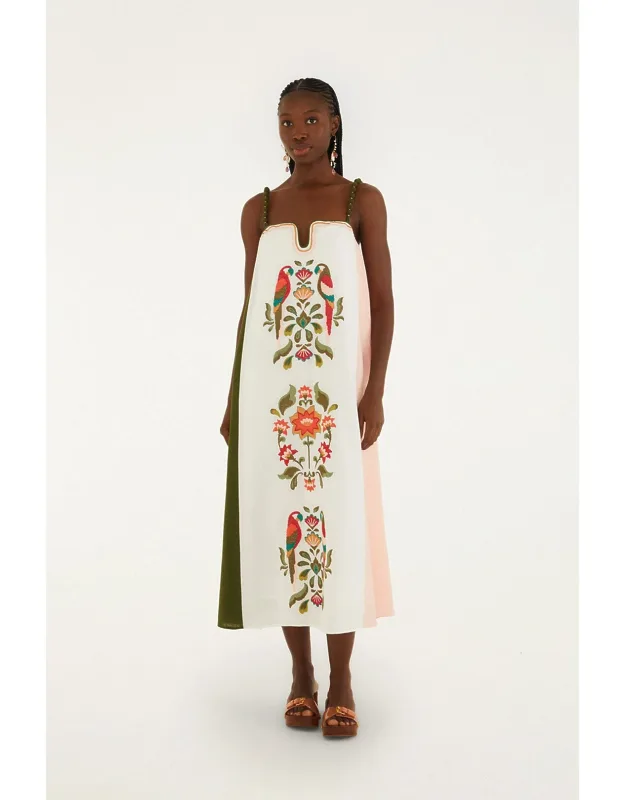 Cross Stitch Embroidery Maxi Dress
