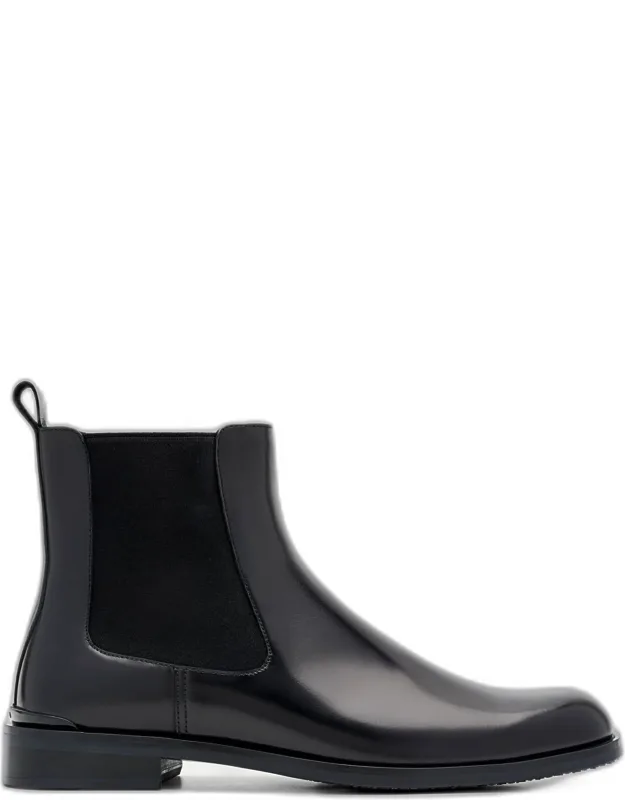 Chace Leather Chelsea Boots With Burnished Calf Leather And Stretch Side Panels